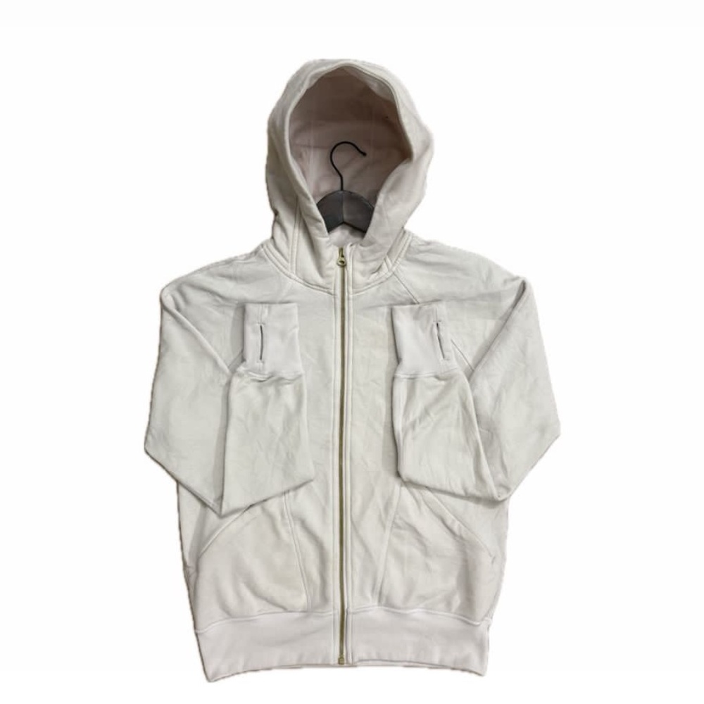 LULULEMON Scuba Full Zip Hoodie Off-White/Ivory Women's Size 6 Classic Cotton